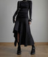 Asymmetric Flare Hem Skirt